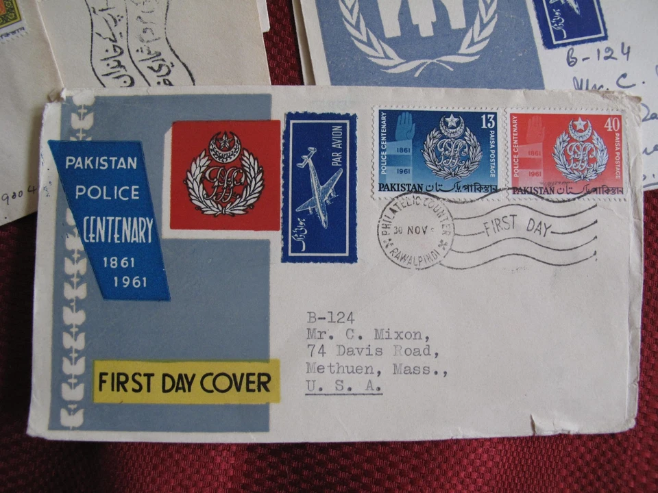PAKISTAN Lot of 10 FDC Police, Red Cross,Airmail, Registered UN First Day Covers - Image 2 of 4