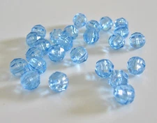 6MM DARICE FACETED ROUND FACETED LIGHT BLUE CRAFT BEADS - 500 BEADS