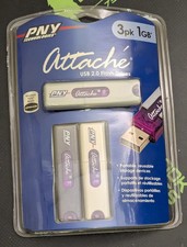 P-FD1GBX3ATT-MP - PNY TECHNOLOGIES - USB 2.0 FLASH DRIVE - ATTACHE - 3PK 1GB