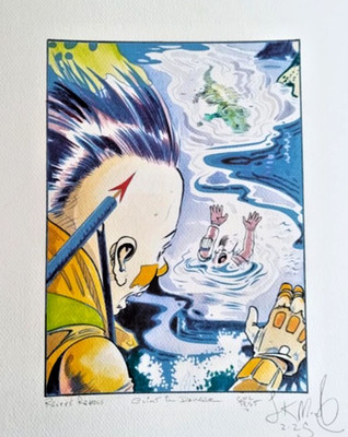 ORIGINAL 2000 AD Riley's Rebels Colour Test of Panels Featured in Comic (A4)