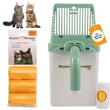 XL Cat Litter Scoop with 60 Bags - Mess-Free, Spill-Proof for Large Cats