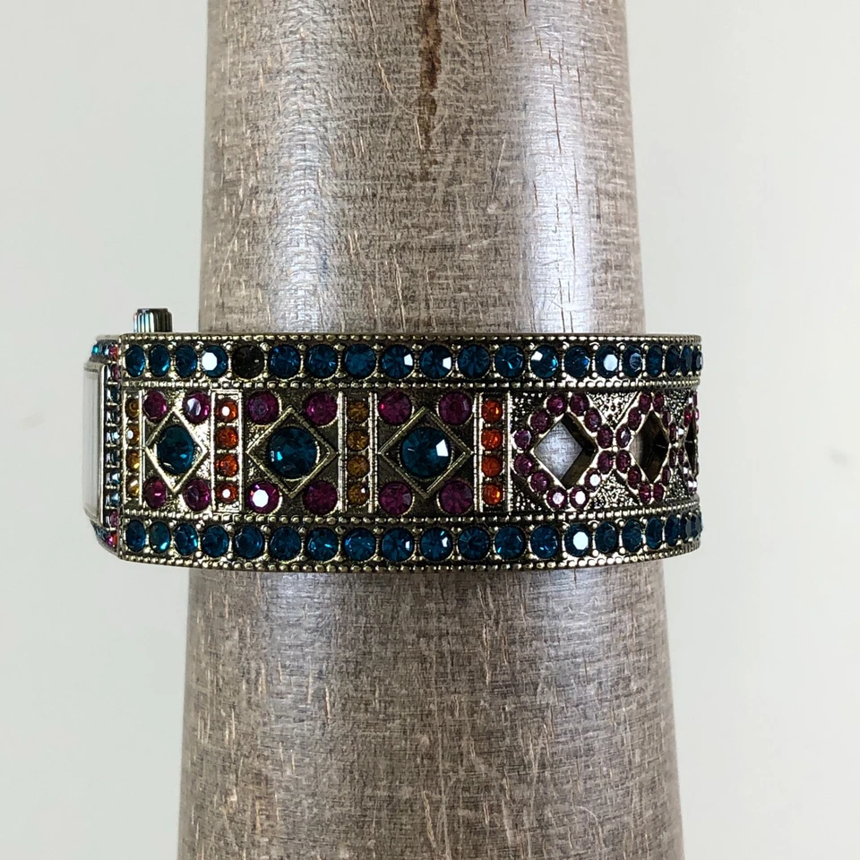 Heidi Daus Feminino B10245 Vestido Multicolorido Bracelete de Cristal Relógio de Quartzo 6 1/2" - Imagem 3 de 4