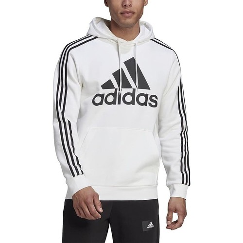 Felpa con cappuccio uomo Adidas Essentials pile 3 righe logo HL2238 taglia L - Foto 2 di 9