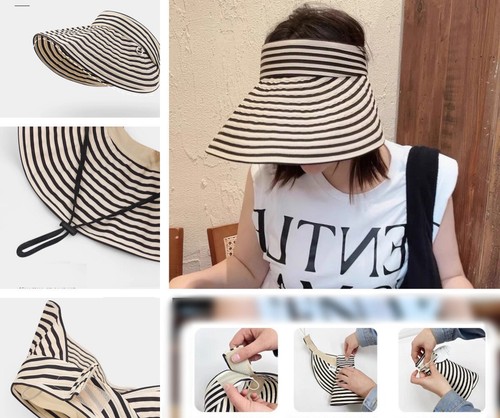 2PCS Parent-Child Straw Sun Visor Hat UPF 50+ Wide Brim Beach Hat for Kids Women - Picture 2 of 32