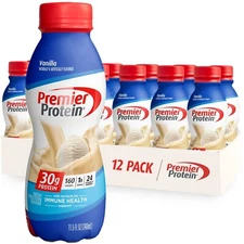 Premier Protein Shake, Vanilla, 30g Protein, 1g Sugar, 24 Vitamin 11 fl oz 12 ct