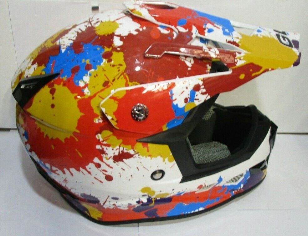 GLX GX623 DOT Youth Unisex Brown White Off Road Terrain ATV Helmet