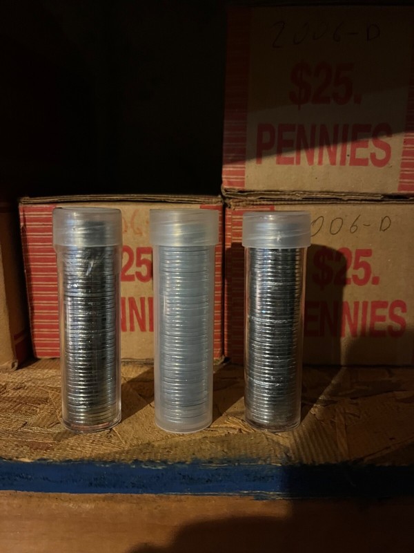 1943 p d s Lincoln  cent 3 rolls 150 coins