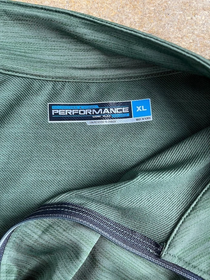 Roundtree & Yorke Sweater Men's XL Green 1/2 Zip Outdoor Activewear Performance - Image 3 of 4