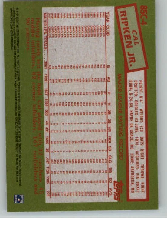 2020 Topps '85 Topps Silver Pack Chrome #85C4 Cal Ripken Jr. (ref 132852) - Image 2 of 2