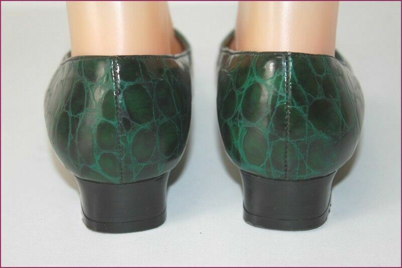 Escarpins GEO REINO En Cuir Vert Foncé, Talons Taille 38 - Très Bon état