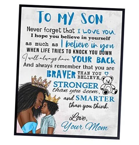 Boys Bedroom Decor - Black Art - African American Art - To My Son Gifts 8x10