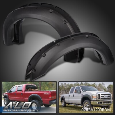 4pcs Pocket-Riveted Textured Fender Flares fit 99-07 Ford F-250//F-350 Super Duty