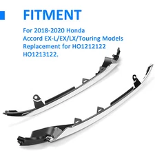 For Honda Accord 2018 2019 2020 Bumper UPPER Headlight Trim Chrome Molding Pair