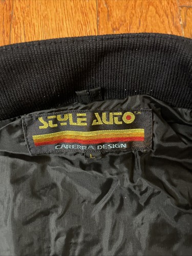 Vintage 80’s Style Auto Carerra Design Eagle 1 Black Racing Jacket size LARGE L - Picture 8 of 12