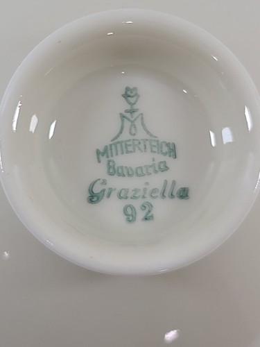 Vintage Mitterteich Graziella Bavaria Footed Cup & Saucer Set 🔥GOLD Rim 1930s - Picture 18 of 21