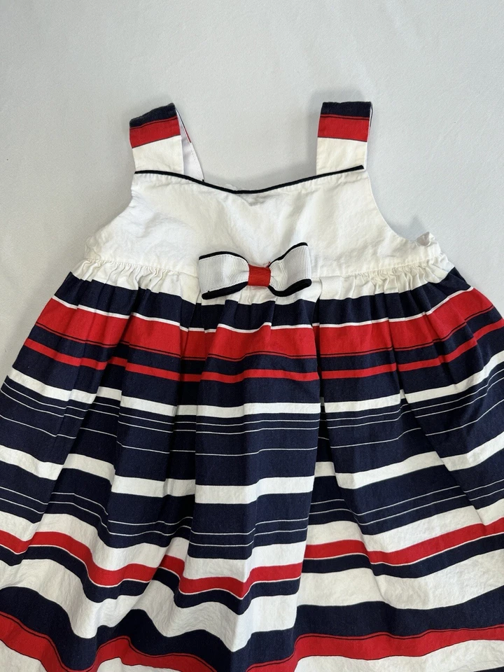 Luli & Me патриотическое платье 4 июля американский красный белый синий полоски девочек 24 Mos - Изображение 2 из 4
