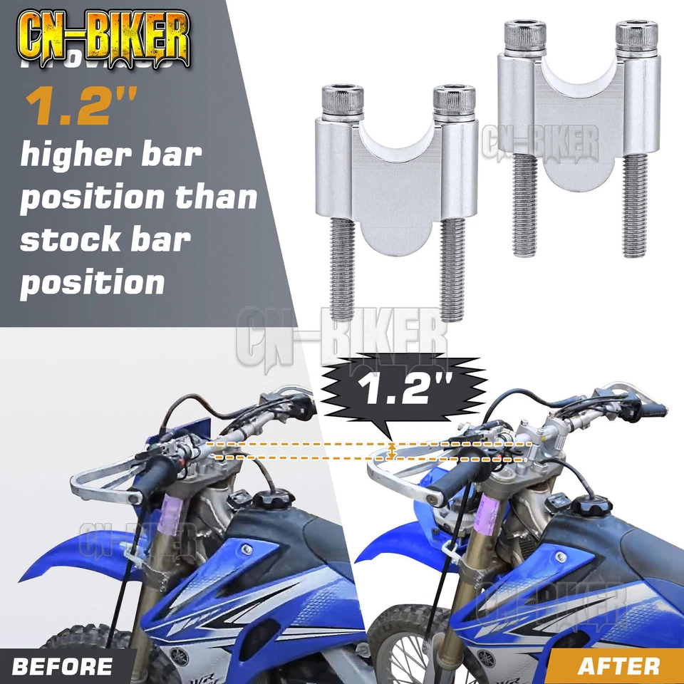 Handlebar Risers 7/8" Bars 30mm Height For YAMAHA XT250 1980-1984 & 2008-2024 - Image 4 of 4