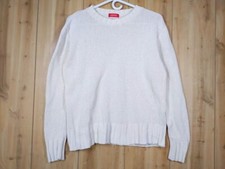 Vintage Esprit White Sweater S/M Crew Pullover Cotton Minimal Preppy Coastal