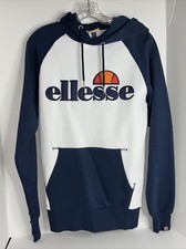 Ellesse TALIAMENTO Pullover Hoodie Blue/White Men's Small Sweater