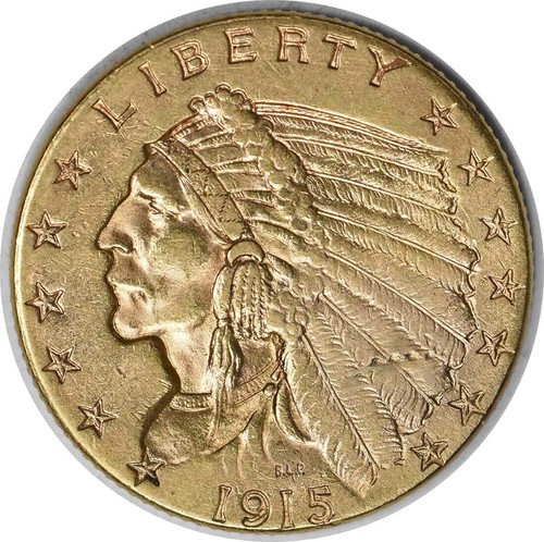 1915 G$2.50 Indian Head Gold Quarter Eagle - BU Key Date - SKU