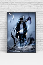 Solo Leveling Jin-Woo Shadow Monarch Poster Print - No Frame