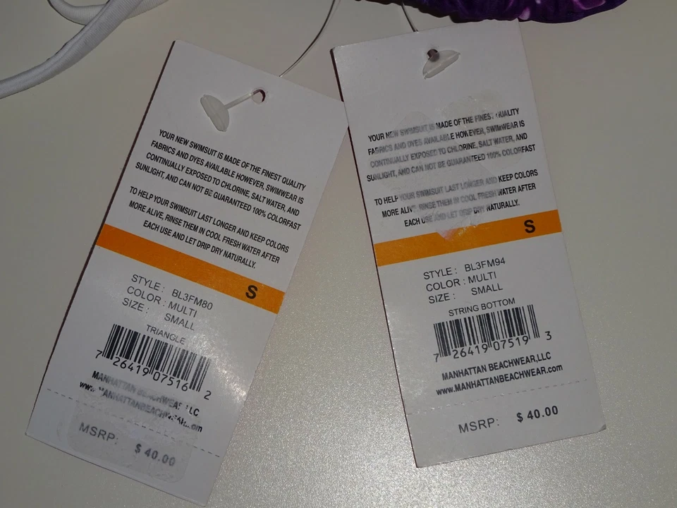 The Bikini Lab purple triangle bikini size S swimsuit new - Image 4 of 4