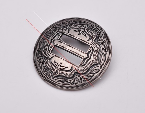 Hebilla de concho ranurada occidental 6X 1-1/4" con ranuras tack cinta de silla cinturón artesanal de cuero - Imagen 14 de 35