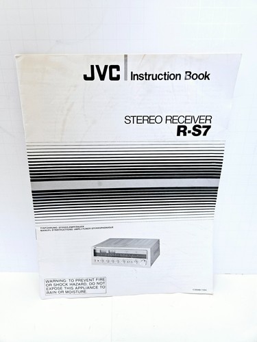 Libro de instrucciones receptor estéreo JVC R-S7 de colección manual