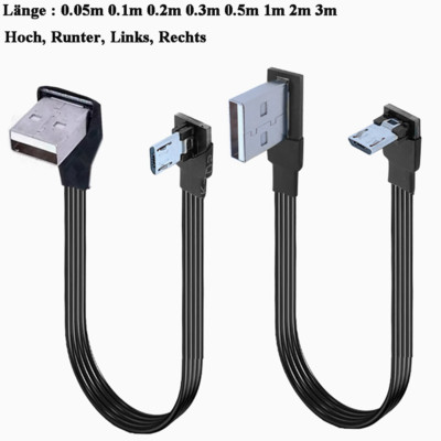 Flach Micro Fast Charging USB Cable Cord Kabel Ladekabel Datenkabel 0.05m - 3m