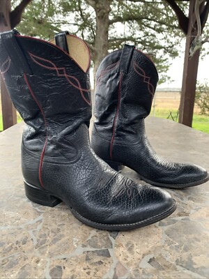 MENS TONY LAMA 2022 ROCKABILLY COWBOY BOOTS USA BLACK RED  display picture 2