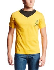 Star Trek Mens T-Shirt - Captain Kirk Costume Front USS ENTERPRISE Back