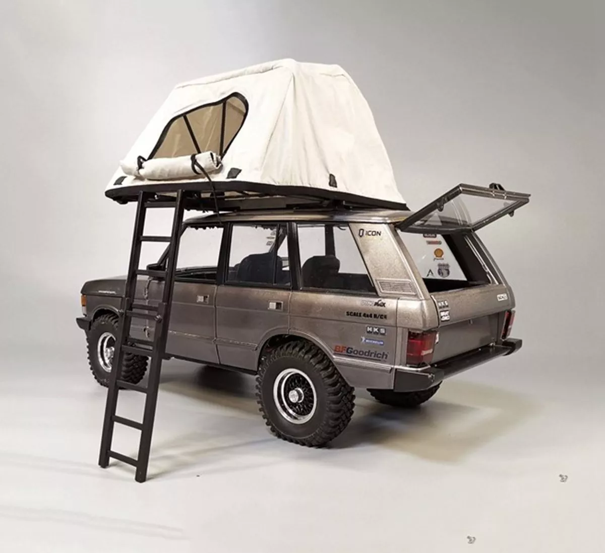 Simulation Roof Top Tent Folding with Ladder For 1/8 1/10 SCX10 TRX4 D90 RC  Car/