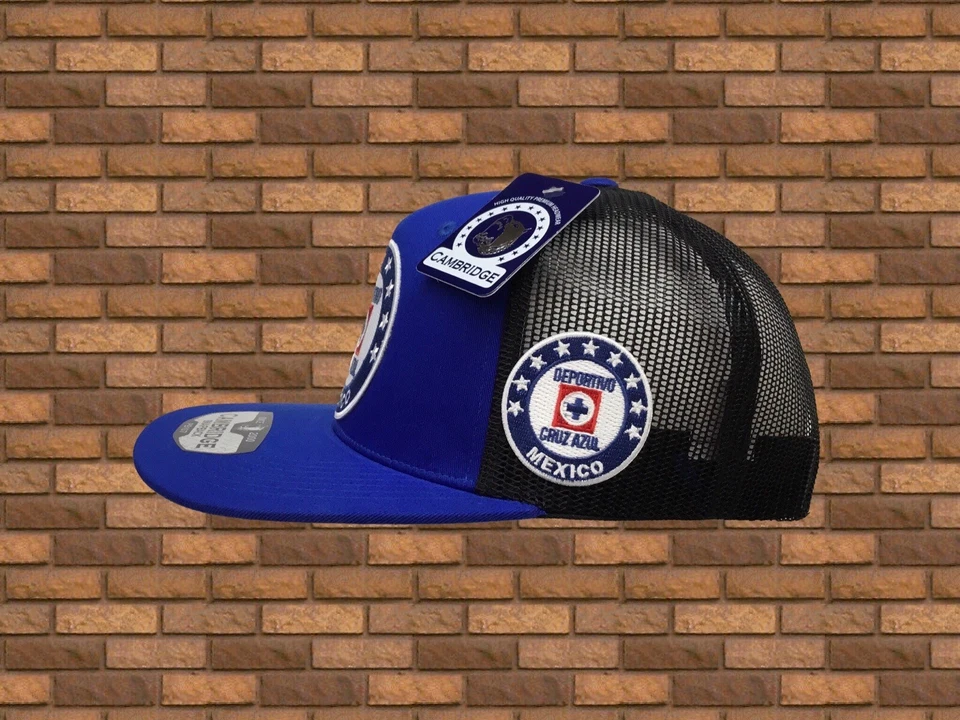 Deportivo Cruz Azul 2 Logos Hat Royal Black Mesh Mexico Fede El Chapo Guzman - Image 3 of 4