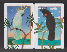Playing Swap Cards  GENUINE 2 only single AUSTRALIAN NATIVE COCKATOO BLACK/WHITE