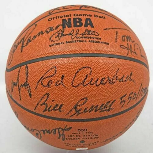 1961 Boston Celtics Champs Team Signed Basketball Bill Russell Red