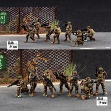 Homemade 1/72 Modern French Army 7 Troopers Finished Painted Model Ornament