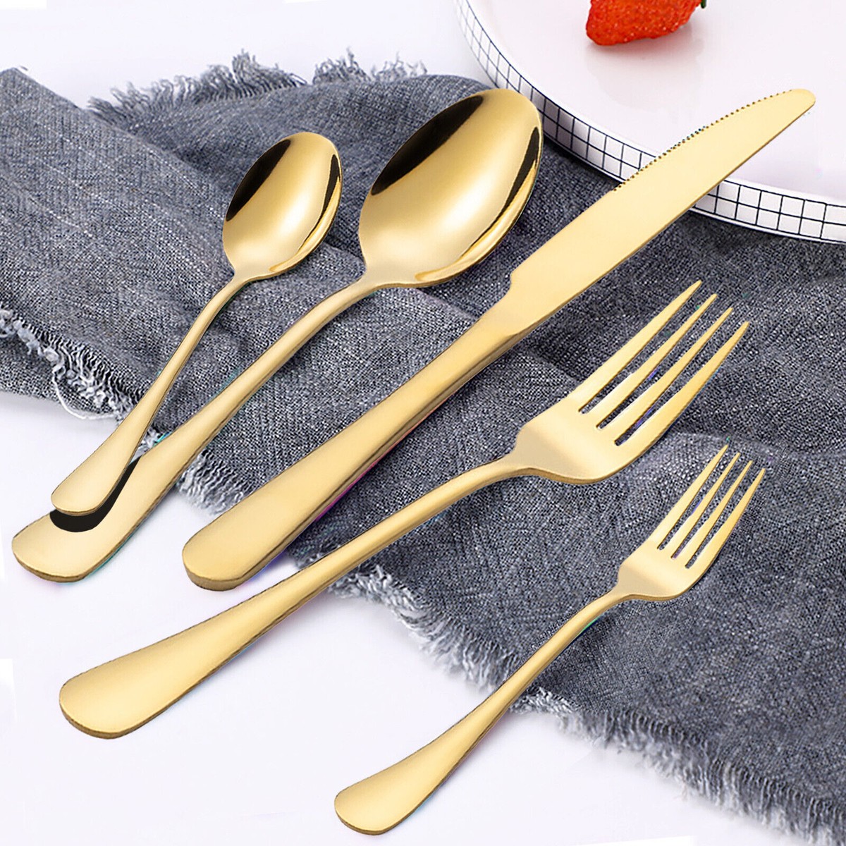 Goldenes Besteckset Für 6 Personen – 30-teilig Aus Edelstahl, Spülmaschinenfest