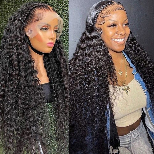Deep Wave 13x6 Hd Lace Frontal Human Hair Wigs Pre Plucked Water Wave Lace Wig - Picture 8 of 18