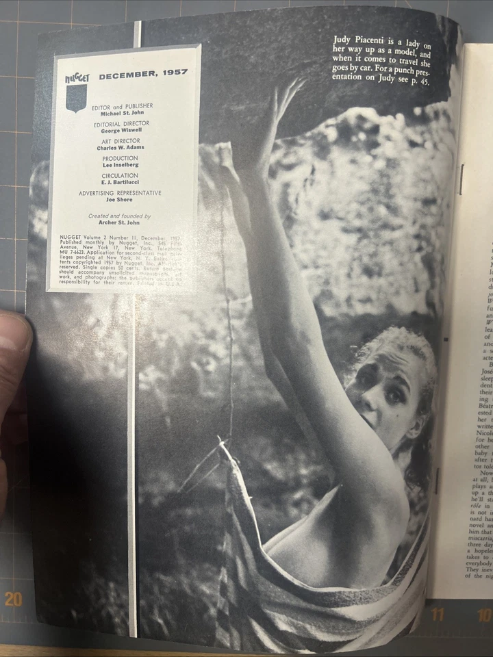 NUGGET Man's World Magazine December 1957 Vol. 2 #11 PINUP HIGH GRADE FILE COPY - Image 4 of 4