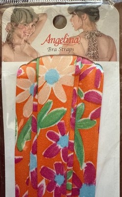 Angelina Fabric Bra Straps Transform Bras & Halter Tops Flowers Orange+Lavender