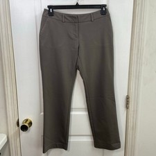 Apt. 9 women's gray Torie cotton stretch flat front straight dress pants office