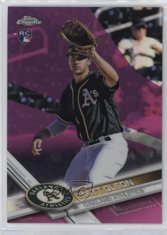 2017 Topps Chrome Pink Refractor Matt Olson #98 09if