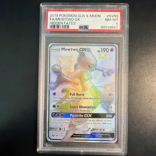 Mewtwo GX SV59/SV94 Hidden Fates: Shiny Vault Holo PSA 8