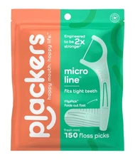 Plackers Micro Line Dental Tuffloss Fold-Out FlipPicks, Fresh Mint, 150 Count