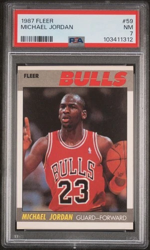 1987-88 Fleer - Michael Jordan #59 - PSA 7 NM - MJ HOF Chicago Bulls