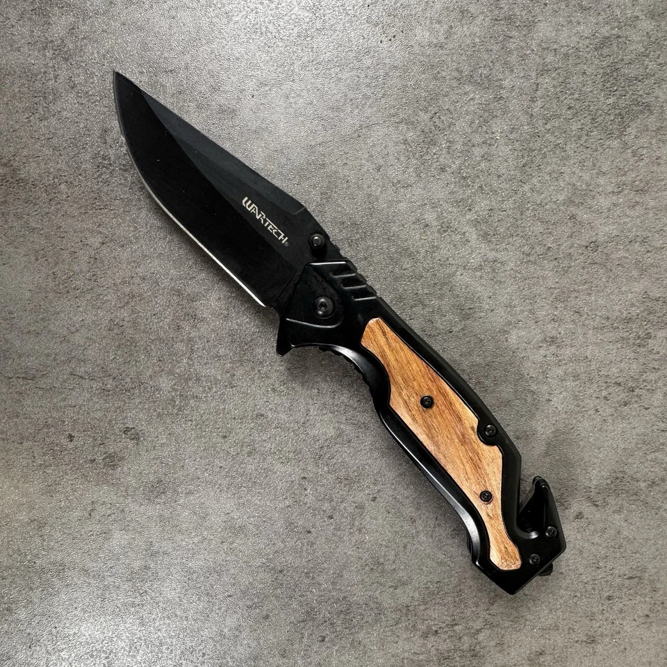 Нож карманный складной 8,5 дюйма из легкого дерева с ПРУЖИННОЙ ПОДДЕРЖКОЙ откидной открытый с зажимом для ремня - Изображение 2 из 4