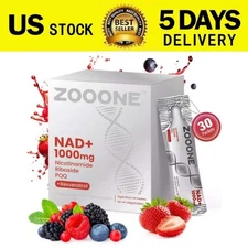 ZOOONE NR1000 NAD+ Drink Mix - Berry Flavor, Energy & Skin Support, 30 Pack