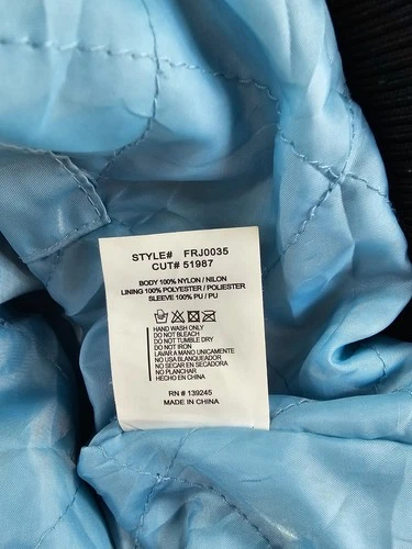 First Row Jacket Pen & Brush Varsity Jacket Mens Medium Sky Blue Quilted Lined image 7