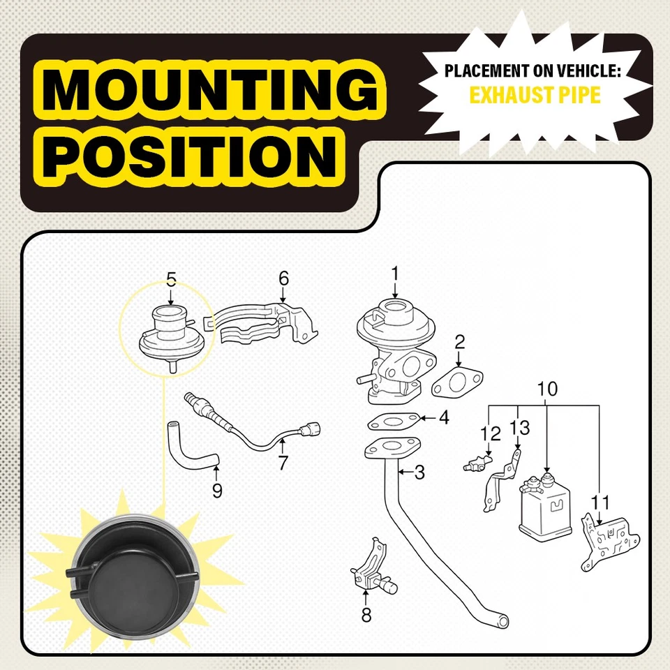 Modulador solenóide a vácuo modulador de válvula EGR compatível com: Toyota Previa 1991-1997 - Imagem 3 de 4