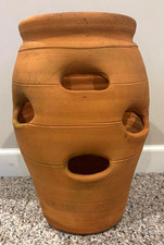 Craven Pottery Terra Cotta Strawberry Jar Pot Planter #3 Made in USA 9 Hole 14"